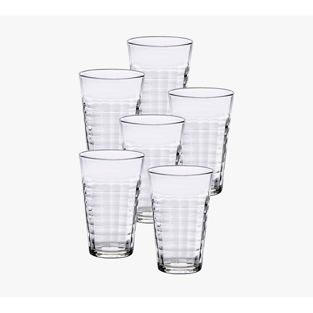 Duralex Prisme Clear Tumbler Set of 6 Tempered Glass 16 7/8oz 50cl 1062AB06C0111
